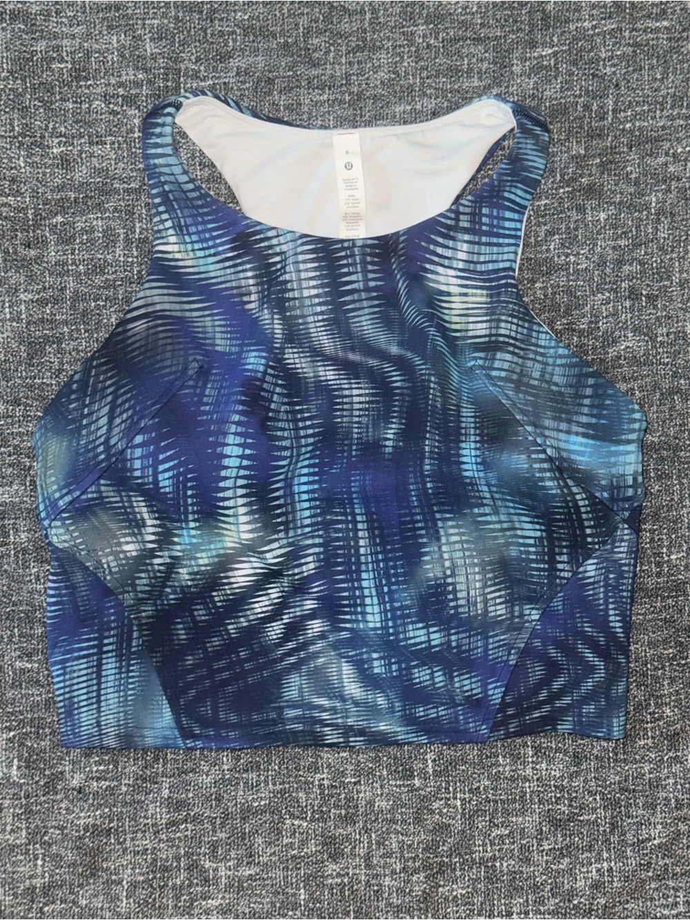 lululemon athletica Blue Multi-Print High-Neck Tank